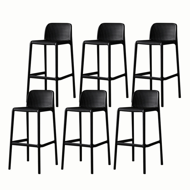 Stackable Low Back Modern Barstool Matte Finish Plastic Home Stool