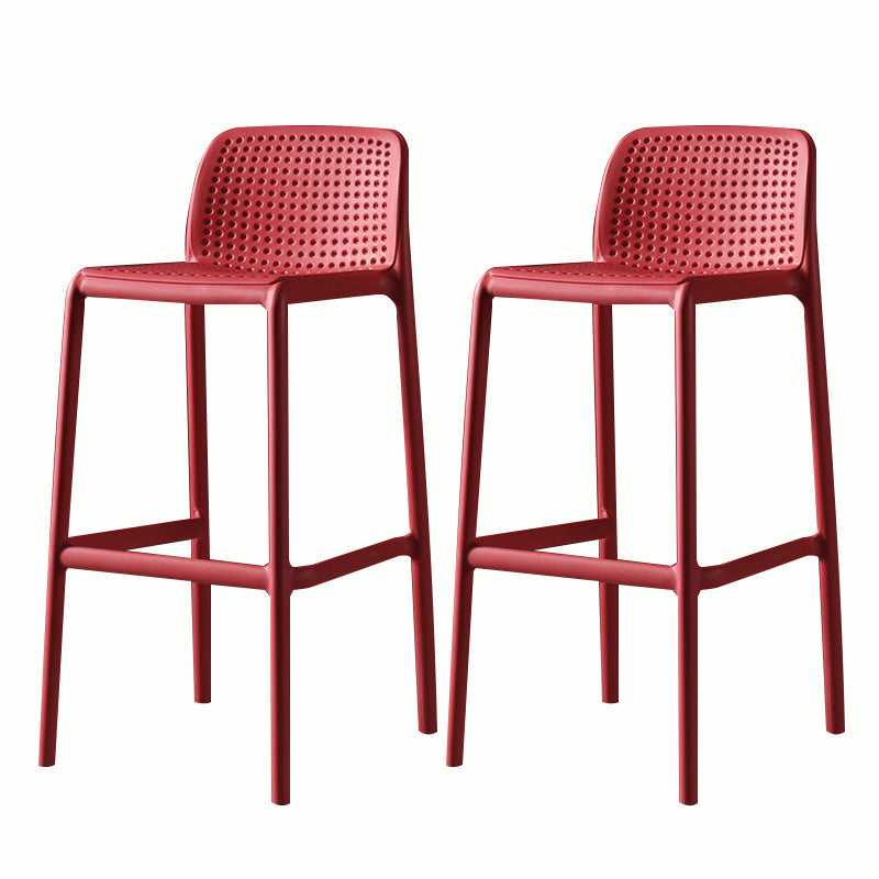 Stackable Low Back Modern Barstool Matte Finish Plastic Home Stool