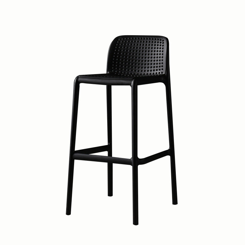 Stackable Low Back Modern Barstool Matte Finish Plastic Home Stool