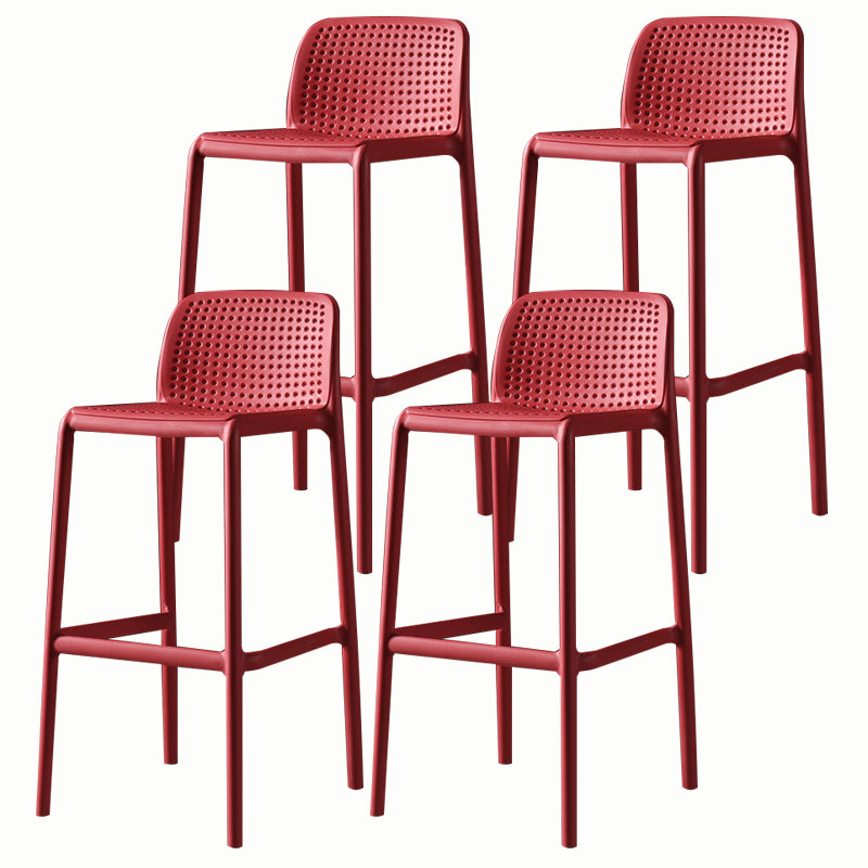 Stackable Low Back Modern Barstool Matte Finish Plastic Home Stool