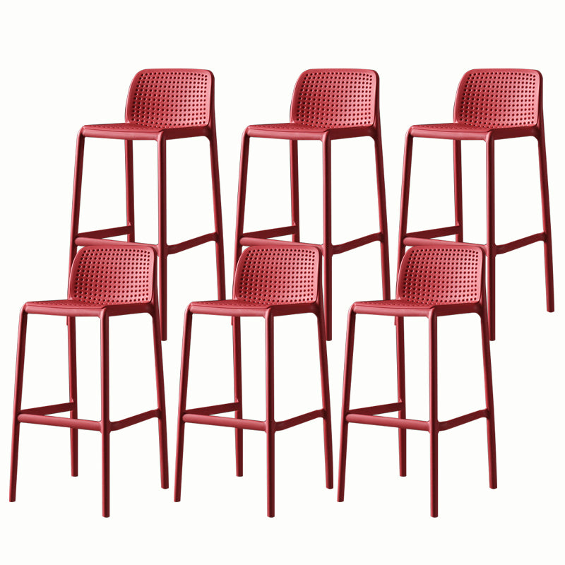 Stackable Low Back Modern Barstool Matte Finish Plastic Home Stool