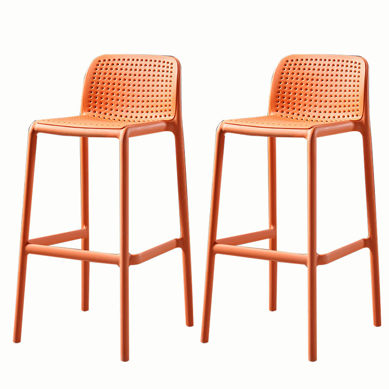 Stackable Low Back Modern Barstool Matte Finish Plastic Home Stool