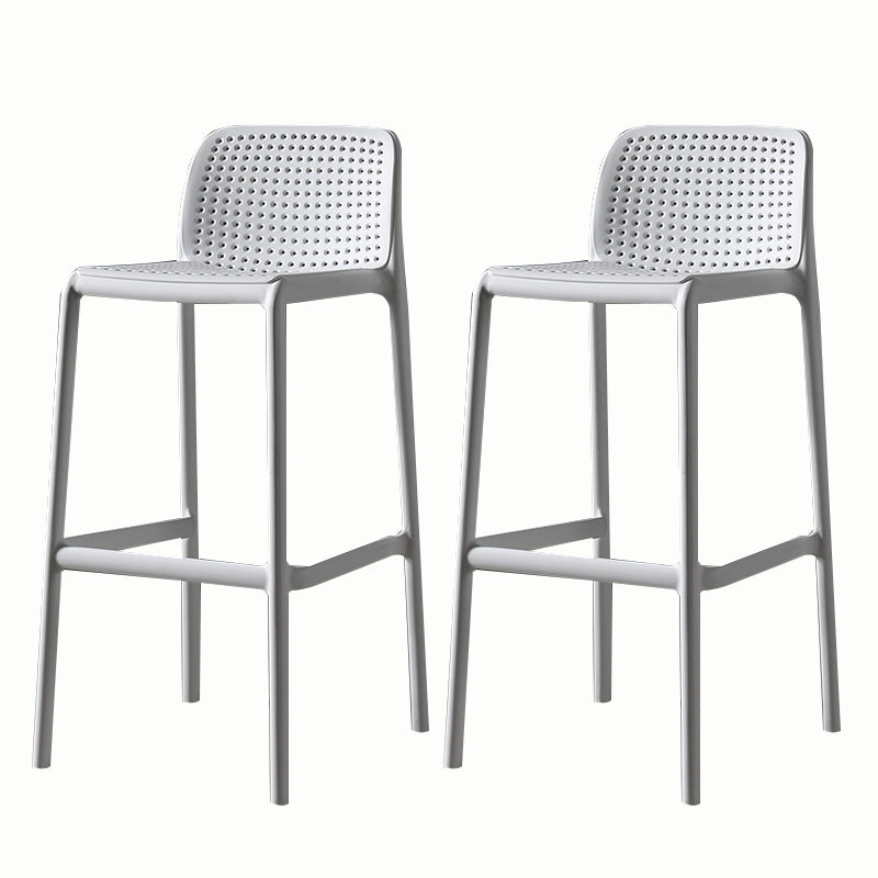 Stackable Low Back Modern Barstool Matte Finish Plastic Home Stool