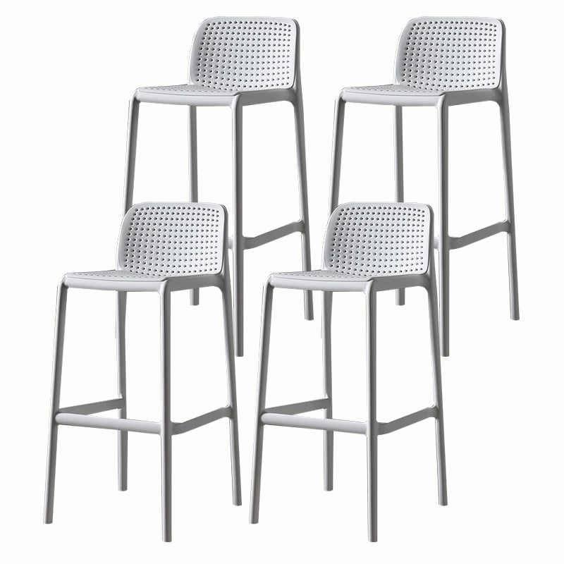 Stackable Low Back Modern Barstool Matte Finish Plastic Home Stool