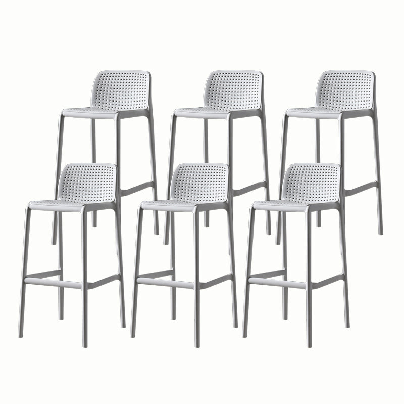 Stackable Low Back Modern Barstool Matte Finish Plastic Home Stool