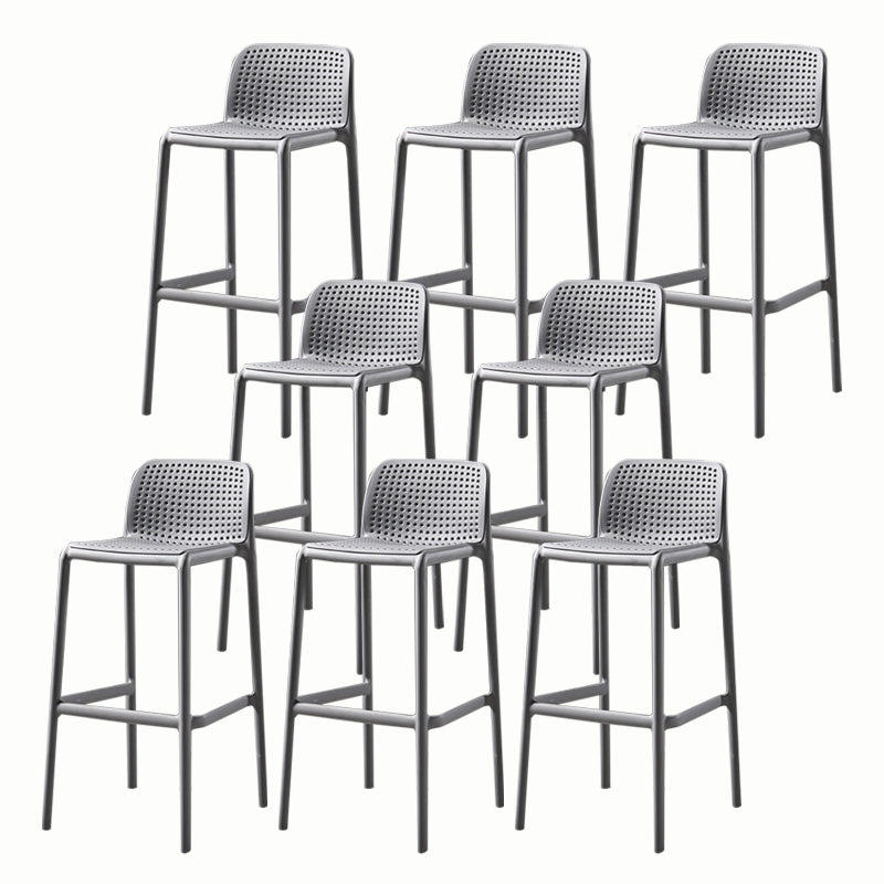 Stackable Low Back Modern Barstool Matte Finish Plastic Home Stool