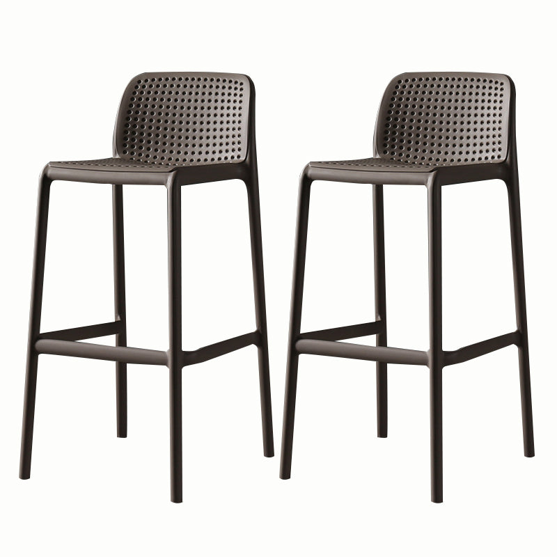 Stackable Low Back Modern Barstool Matte Finish Plastic Home Stool