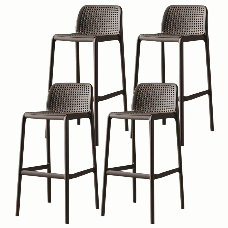 Stackable Low Back Modern Barstool Matte Finish Plastic Home Stool