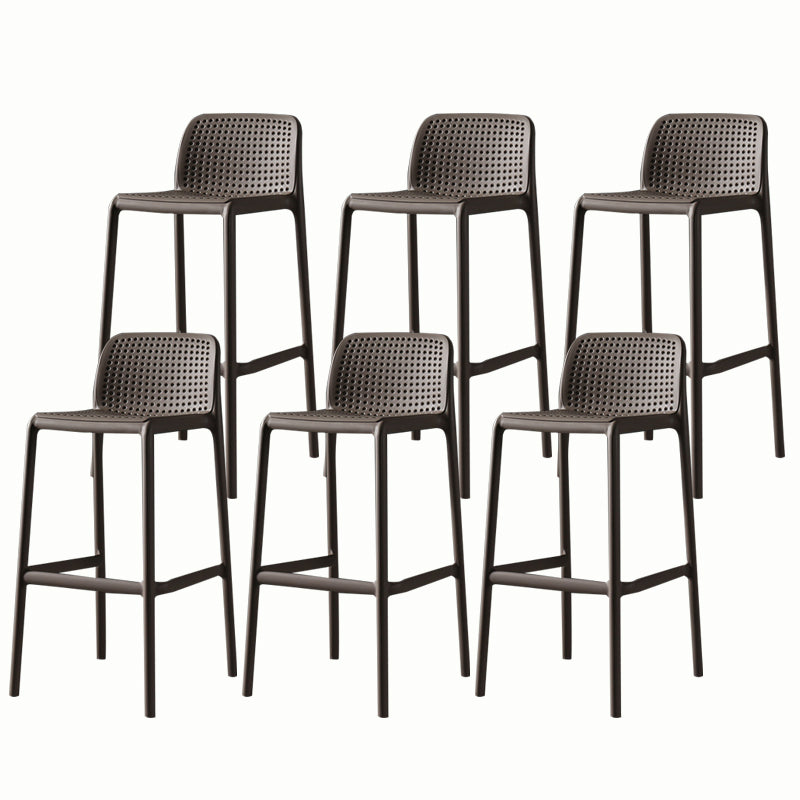 Stackable Low Back Modern Barstool Matte Finish Plastic Home Stool