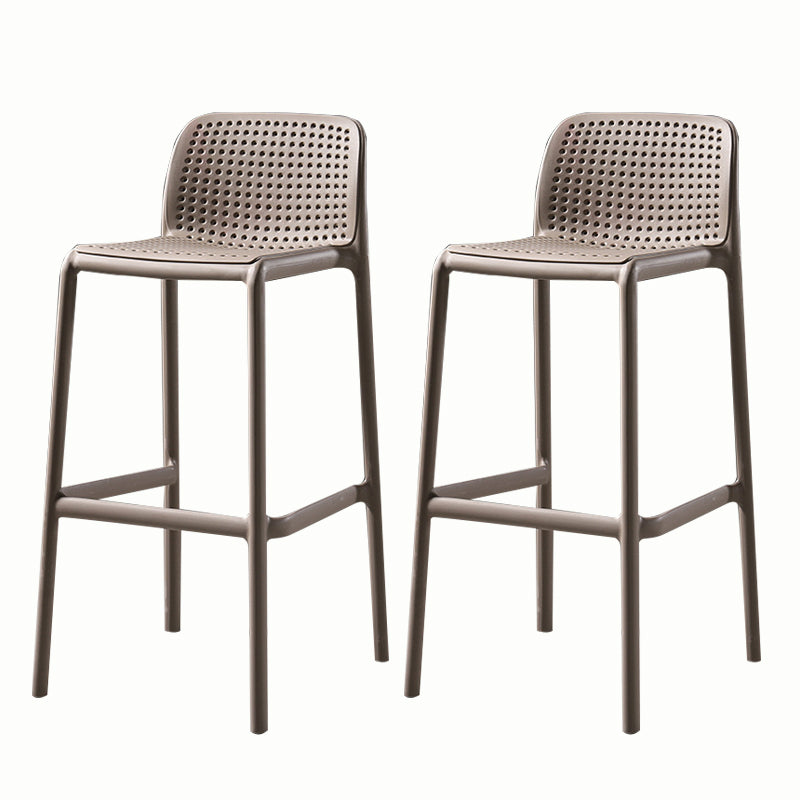 Stackable Low Back Modern Barstool Matte Finish Plastic Home Stool