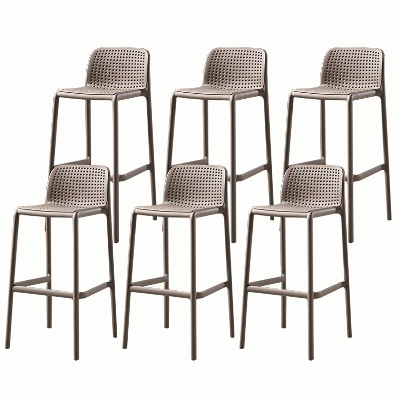 Stackable Low Back Modern Barstool Matte Finish Plastic Home Stool