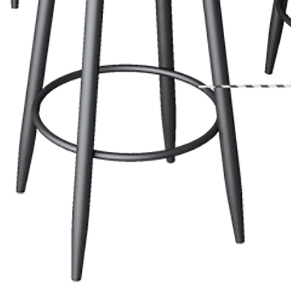 Modern Armless Backrest Counter Stool Iron Dining Room Bar Stool with Leather Cushion