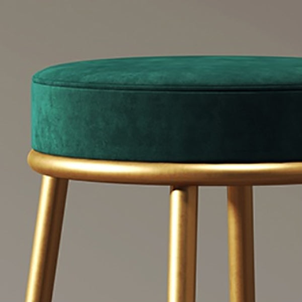 Glam Armless Backrest Counter Stool Iron Cushion Bar Stool with and Pedal