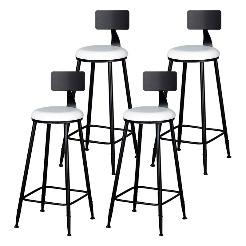 Modern Armless Backrest Counter Stool Iron Kitchen Bar Stool with Cushion