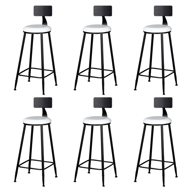 Modern Armless Backrest Counter Stool Iron Kitchen Bar Stool with Cushion