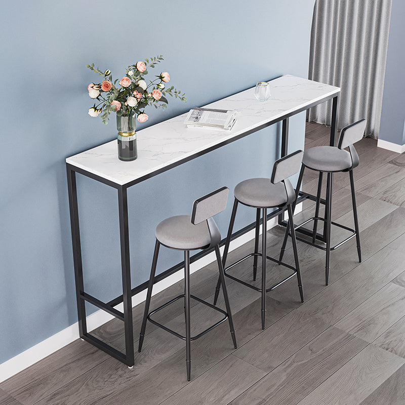 Modern Armless Backrest Counter Stool Iron Kitchen Bar Stool with Cushion