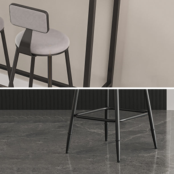 Modern Armless Backrest Counter Stool Iron Kitchen Bar Stool with Cushion