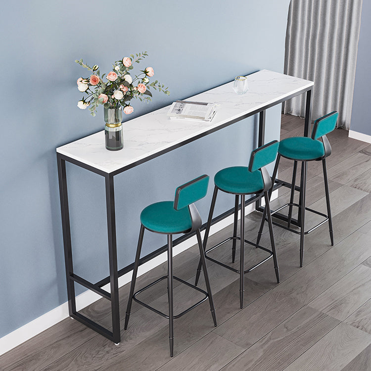 Modern Armless Backrest Counter Stool Iron Kitchen Bar Stool with Cushion