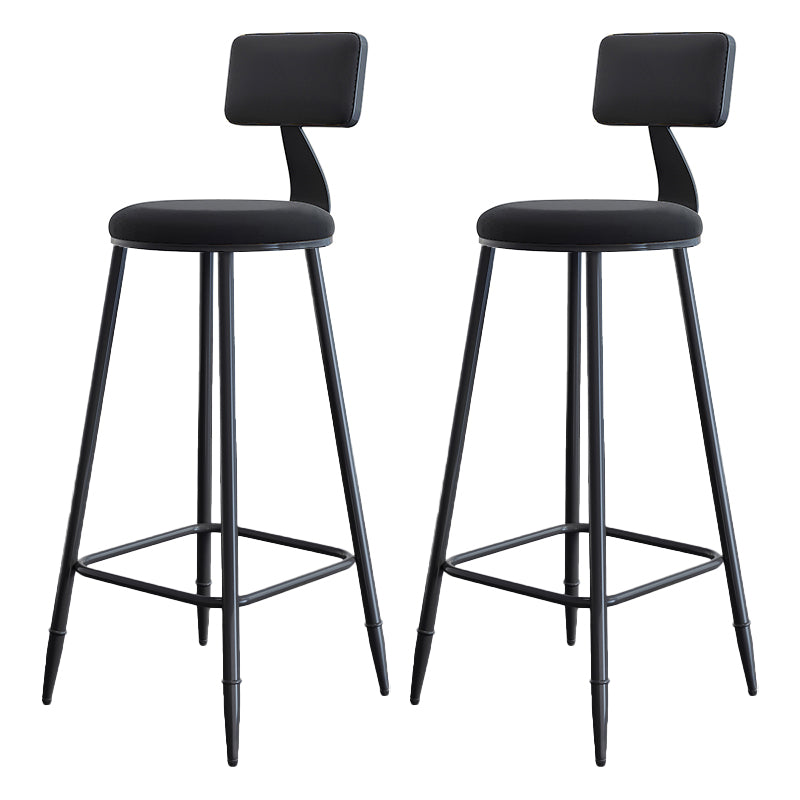 Modern Armless Backrest Counter Stool Iron Kitchen Bar Stool with Cushion