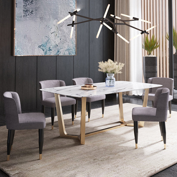 1/2/5/6 Pcs Dining Room Table and Chair Set Sintered Stone Dining Room Set