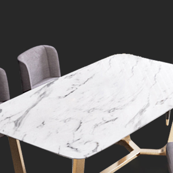 1/2/5/6 Pcs Dining Room Table and Chair Set Sintered Stone Dining Room Set
