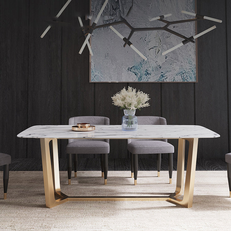 1/2/5/6 Pcs Dining Room Table and Chair Set Sintered Stone Dining Room Set