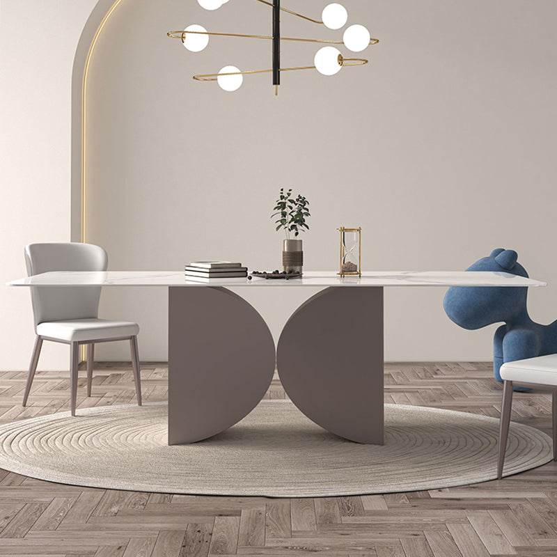 Nordic Glam Rectangle Sintered Stone Dining Table Set 1/2/4/6/7 Pieces Dining Set