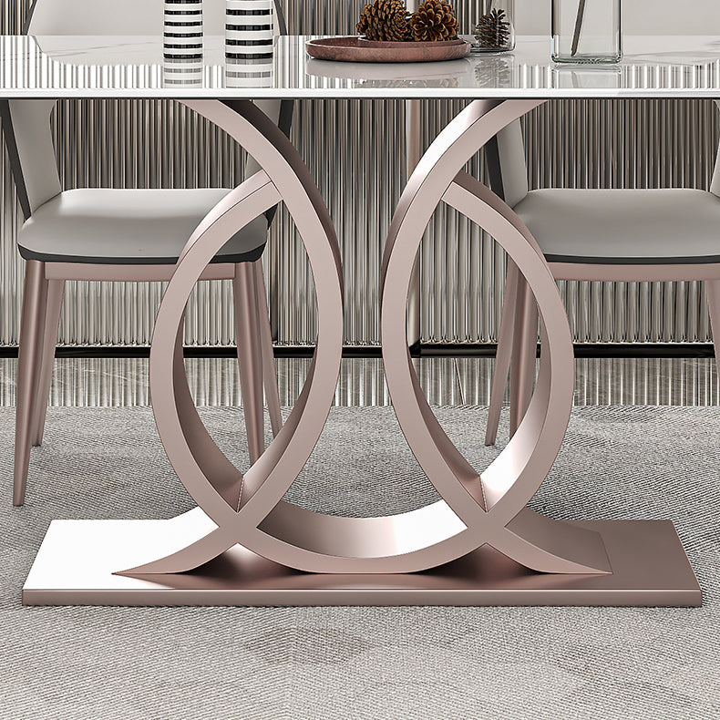 Nordic Glam Rectangle Sintered Stone Dining Table Set 1/4/5/6/7 Pieces Set