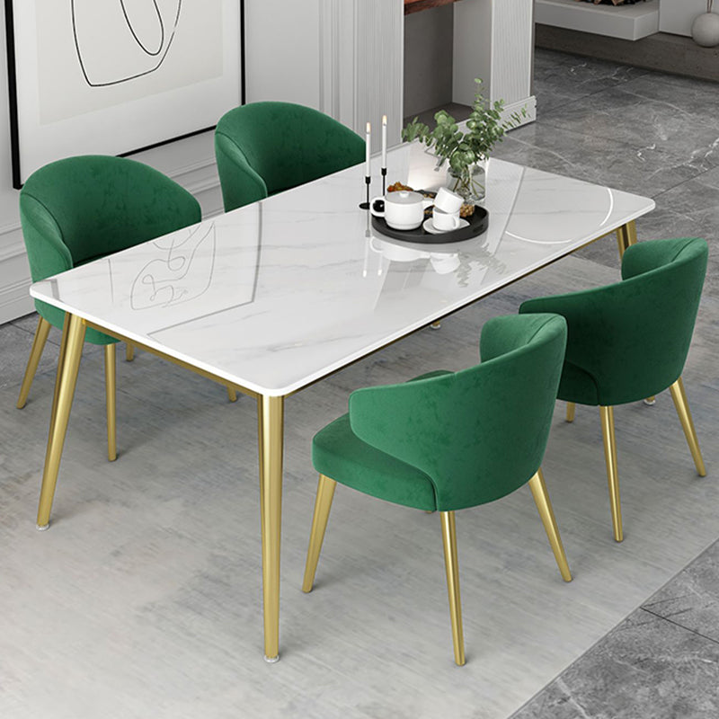 Glam White Sintered Stone Dining Table Set 1/2/5/7 Pieces Dining Set for Home Use