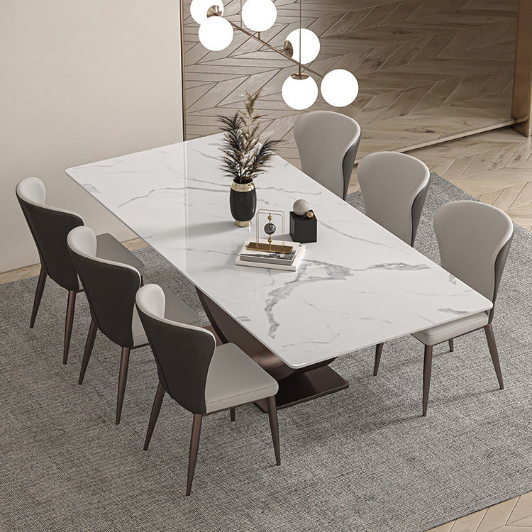 Modern Rectangle Sintered Stone Dining Table Set 1/2/4/5/7 Pieces Dining Set