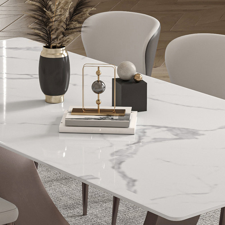 Modern Rectangle Sintered Stone Dining Table Set 1/2/4/5/7 Pieces Dining Set