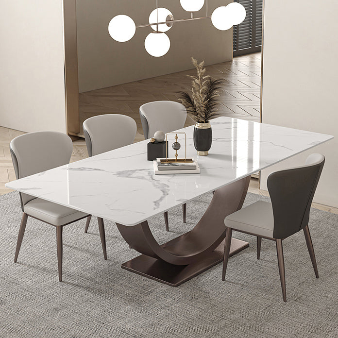 Modern Rectangle Sintered Stone Dining Table Set 1/2/4/5/7 Pieces Dining Set