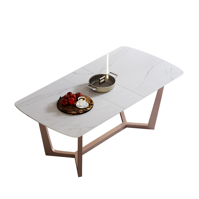 Extendable Sintered Stone Top Dining Set Rectangle 1/4/5/7 Pieces Dining Table with Chairs