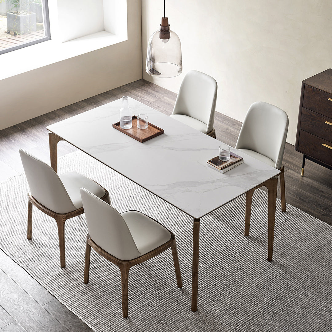 Modern Sintered Stone Top Dining Set Rectangle 1/2/4/5 Pieces Dining Room Table Set