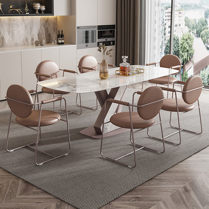 Luxury Sintered Stone Top Dining Set Rectangle 1/4/5/7 Pieces Dining Room Table Set