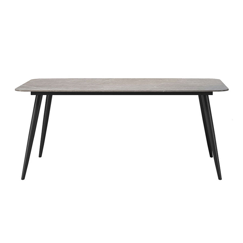 Sintered Stone Indoor Table in Grey Industrial Kitchen Table with 4 Legs