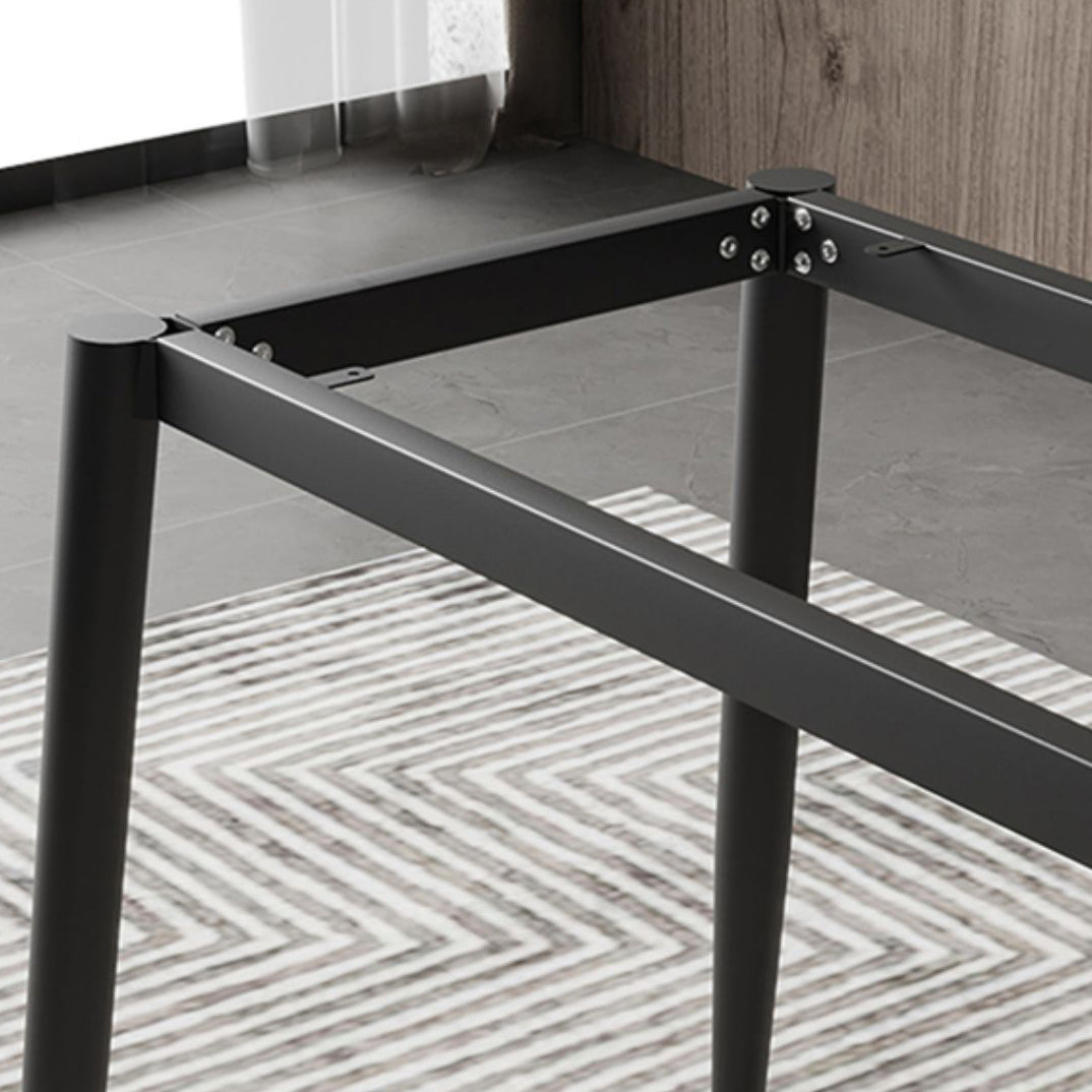 Sintered Stone Indoor Table in Grey Industrial Kitchen Table with 4 Legs
