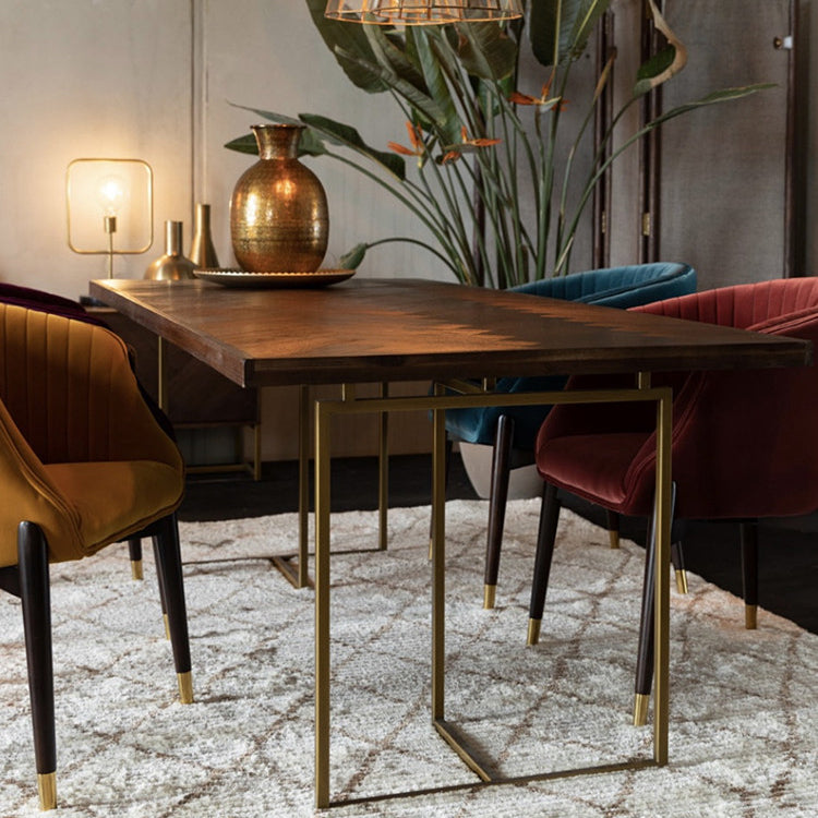 Traditional Luxury Table Rectangle Dining Site Table with Double Pedestal