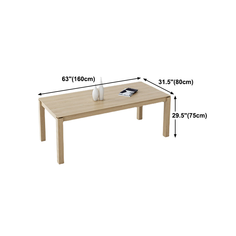 Modern Ash Wood Table with 4 Legs Rectangle Dining Table for Restaurant