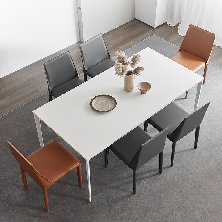 Stone Top Dining Table Rectangle Contemporary Dining Table with 4 Legs