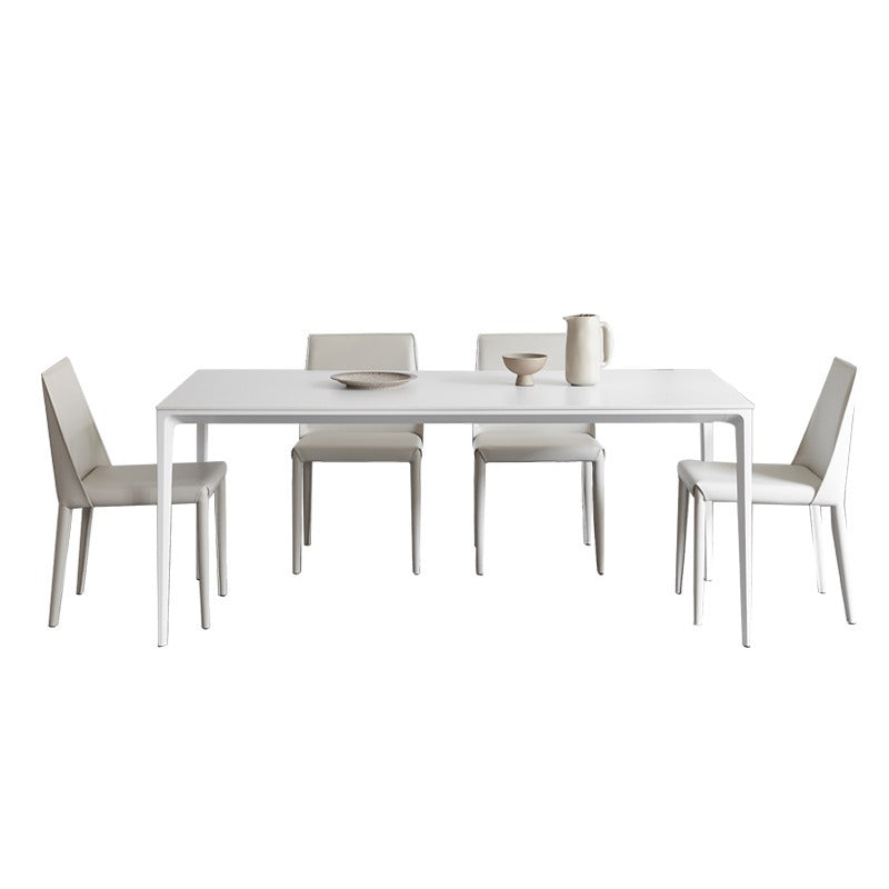 Stone Top Dining Table Rectangle Contemporary Dining Table with 4 Legs