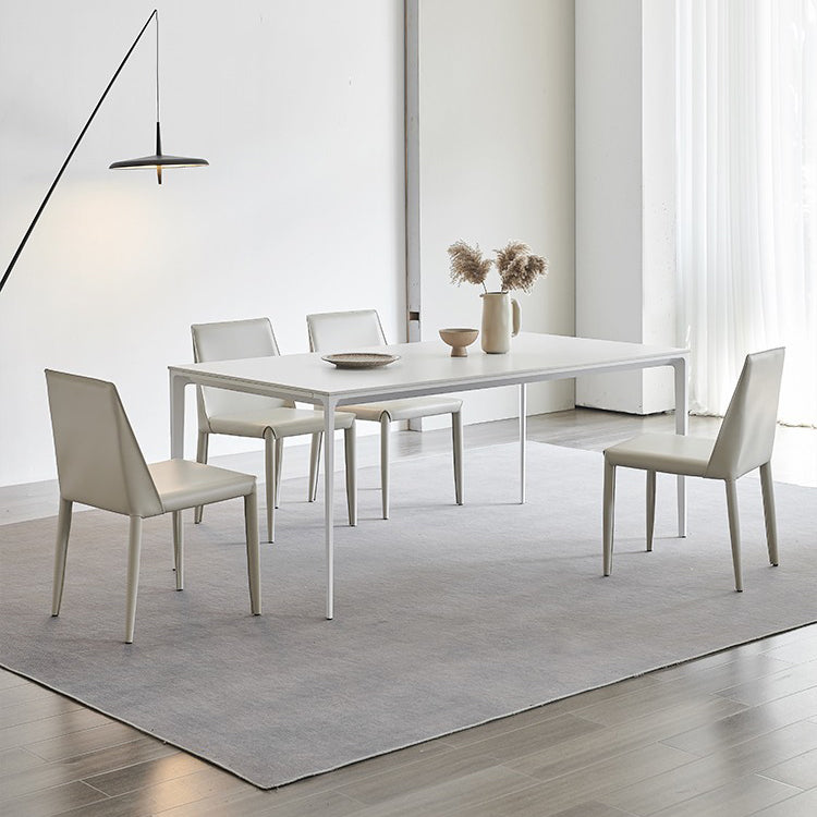 Stone Top Dining Table Rectangle Contemporary Dining Table with 4 Legs