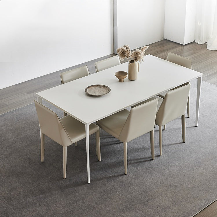 Stone Top Dining Table Rectangle Contemporary Dining Table with 4 Legs