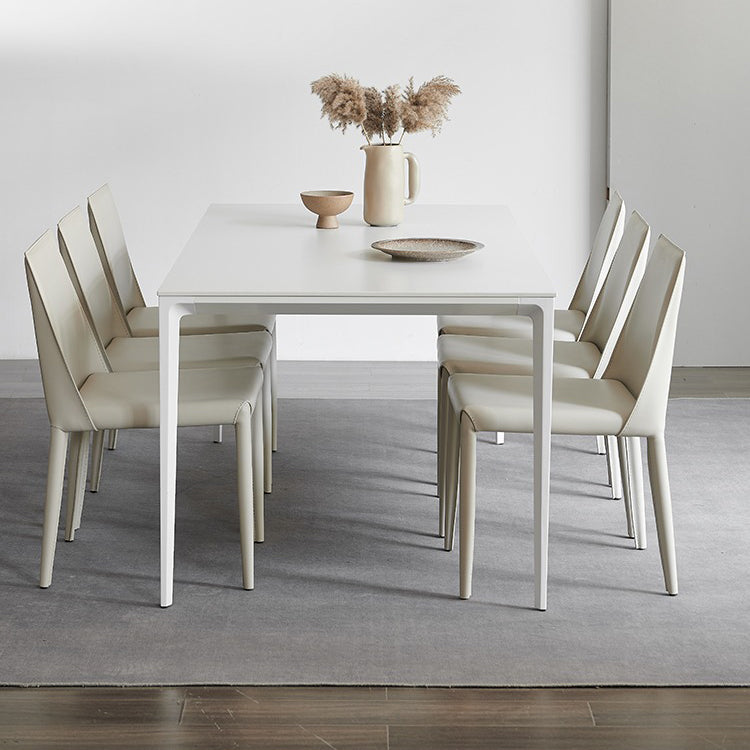 Stone Top Dining Table Rectangle Contemporary Dining Table with 4 Legs