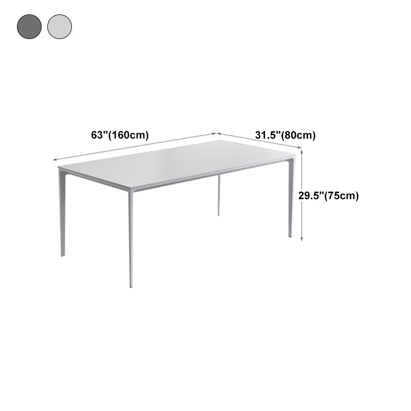 Stone Top Dining Table Rectangle Contemporary Dining Table with 4 Legs