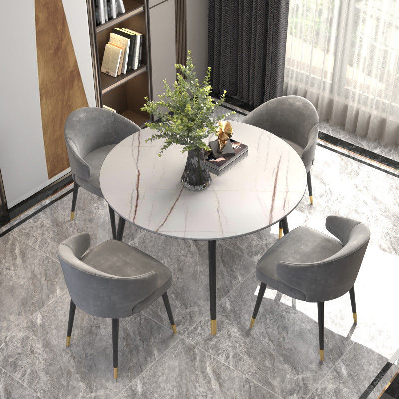 Sintered Stone Matte Finish Restaurant Table 4 Legs Glam Style Dining Table