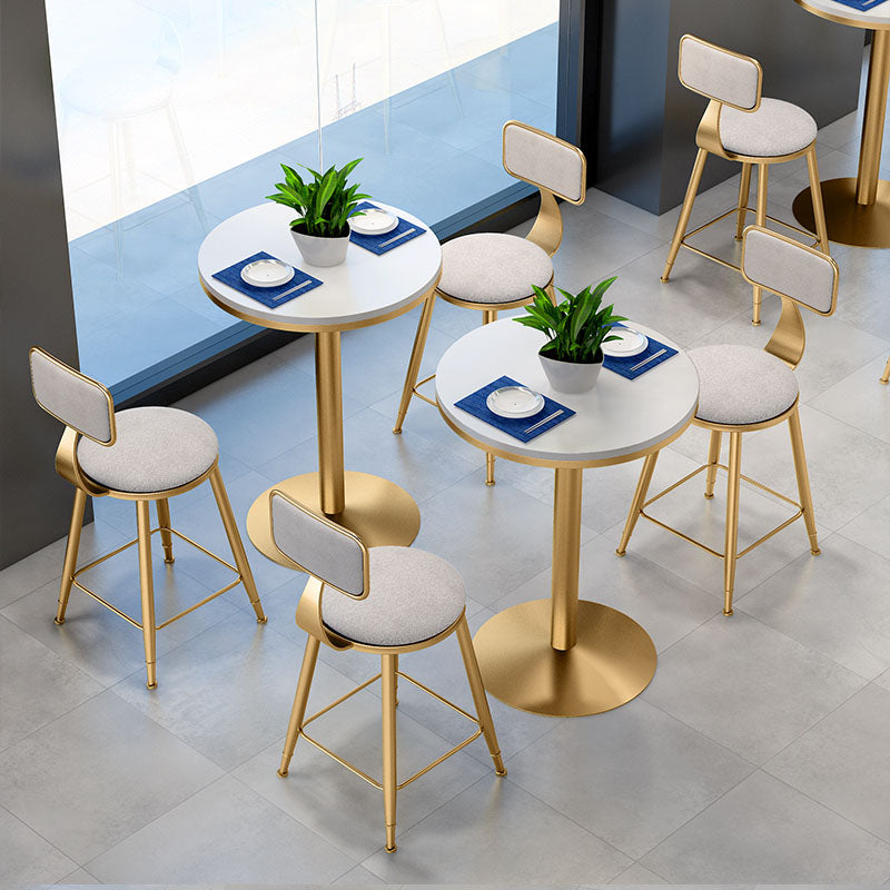 Tulip Base Dining Table Marble Gold Base Traditional Luxury Dining Table