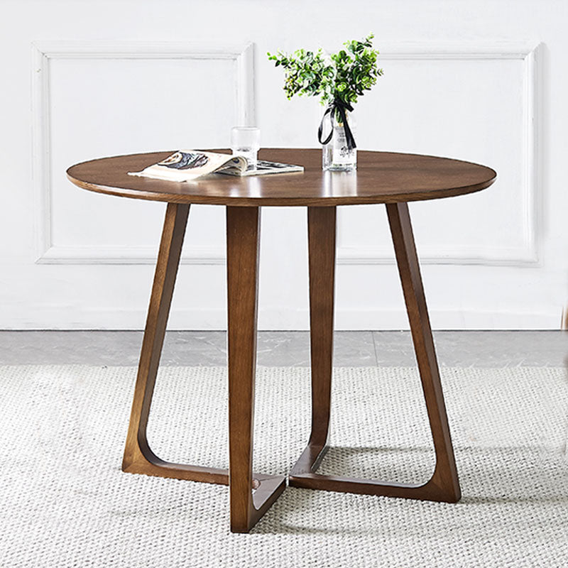 Simple Walnut Ash Dining Table Double Solid Wood Pedestal Home Table