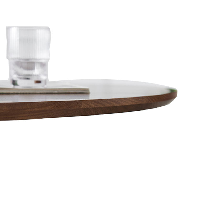 Simple Walnut Ash Dining Table Double Solid Wood Pedestal Home Table
