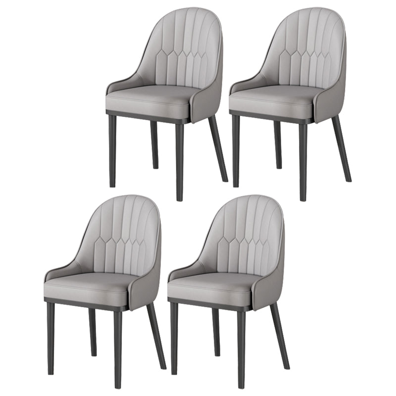 Glam Style Parsons Dining Side Chair Leather Indoor Dining Chair